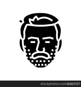 beardstache beard hair style glyph icon vector. beardstache beard hair style sign. isolated symbol illustration. beardstache beard hair style glyph icon vector illustration