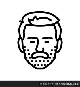 beardstache beard hair style line icon vector. beardstache beard hair style sign. isolated contour symbol black illustration. beardstache beard hair style line icon vector illustration