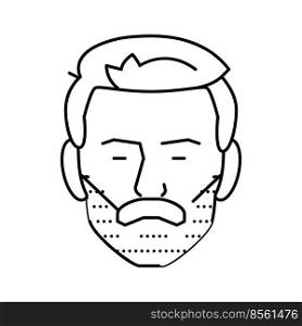beardstache beard hair style line icon vector. beardstache beard hair style sign. isolated contour symbol black illustration. beardstache beard hair style line icon vector illustration