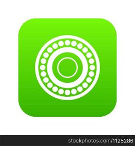 Bearing icon digital green for any design isolated on white vector illustration. Bearing icon digital green
