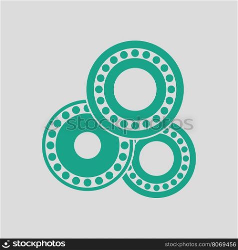 Bearing icon. Gray background with green. Vector illustration.