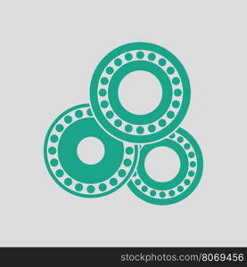 Bearing icon. Gray background with green. Vector illustration.