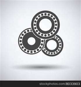 Bearing icon on gray background, round shadow. Vector illustration.