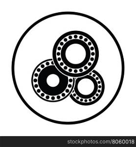 Bearing icon. Thin circle design. Vector illustration.