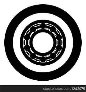 Bearing with ball in side view icon in circle round black color vector illustration flat style simple image. Bearing with ball in side view icon in circle round black color vector illustration flat style image