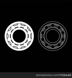 Bearing with ball in side view icon outline set white color vector illustration flat style simple image