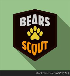 Bears scout logo. Flat illustration of bears scout vector logo for web design. Bears scout logo, flat style