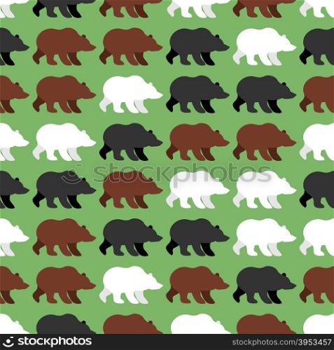 Bears seamless pattern. background of wild Grizzly. Flock of wild animal. Ornament for fabrics from polar bears and Grizzlies.&#xA;