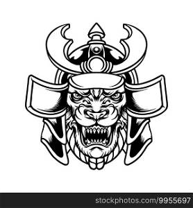 Beast tiger samurai warrior illustration Silhouette illustrations for your work Logo, mascot merchandise t-shirt, stickers and Label designs, poster, greeting cards advertising business company or brands.