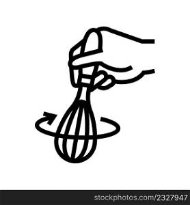 beater whisk line icon vector. beater whisk sign. isolated contour symbol black illustration. beater whisk line icon vector illustration