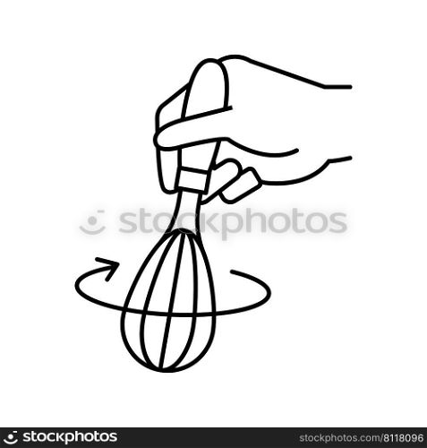 beater whisk line icon vector. beater whisk sign. isolated contour symbol black illustration. beater whisk line icon vector illustration