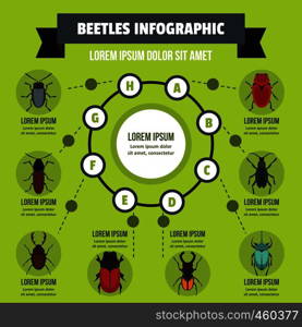 Beatles infographic banner concept. Flat illustration of beatles infographic vector poster concept for web. Beatles infographic concept, flat style