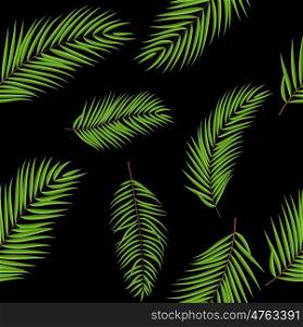 Beautifil Palm Tree Leaf Silhouette Seamless Pattern Background Vector Illustration EPS10. Beautifil Palm Tree Leaf Silhouette Seamless Pattern Background