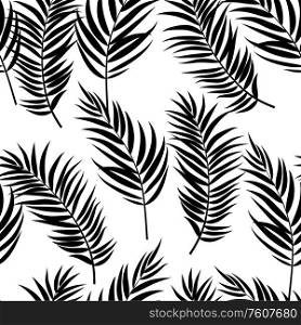 Beautifil Palm Tree Leaf Silhouette Seamless Pattern Background Vector Illustration EPS10. Beautifil Palm Tree Leaf Silhouette Seamless Pattern Background Vector Illustration