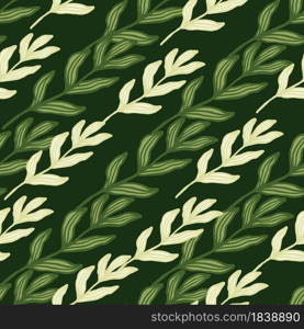 Beautifu abstract forest branch with leaves seamless pattern. Vintage foliage backdrop. Retro nature wallpaper. For fabric design, textile print, wrapping, cover. Vector illustration.. Beautifu abstract forest branch with leaves seamless pattern.