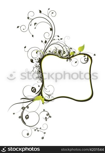 beautiful abstract frame with floral and grunge