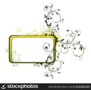 beautiful abstract frame with floral and grunge