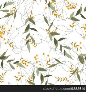 Beautiful abstract seamless template or pattern on yellow flower skin style background. Modern vintage texture. Botanical illustration. Vector decoration art.. Modern vintage texture. Botanical illustration. Vector decoration art. Beautiful abstract seamless template or pattern on yellow flower skin style background.