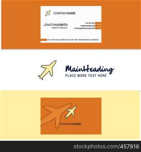 Beautiful Aeroplane Logo and business card. vertical Design Vector