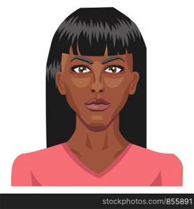 Beautiful african girl illustration vector on white background