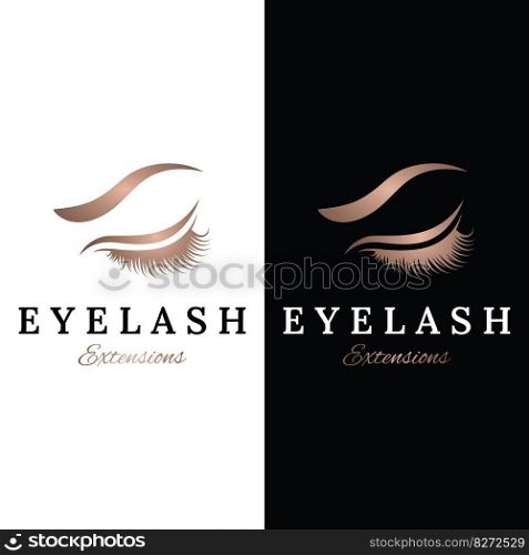 Beautiful and luxurious and modern women&rsquo;s eyelashes and eyebrows logo. Logo for business, beauty salon, makeup, eyelash shop.