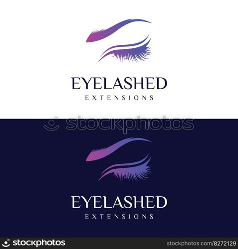 Beautiful and luxurious and modern women’s eyelashes and eyebrows logo. Logo for business, beauty salon, makeup, eyelash shop.