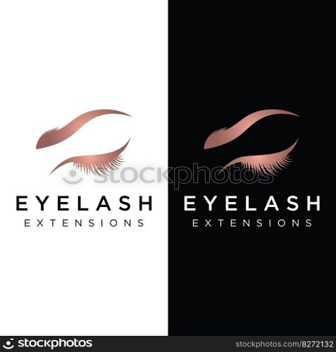 Beautiful and luxurious and modern women’s eyelashes and eyebrows logo. Logo for business, beauty salon, makeup, eyelash shop.