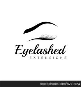 Beautiful and luxurious and modern women’s eyelashes and eyebrows logo. Logo for business, beauty salon, makeup, eyelash shop.
