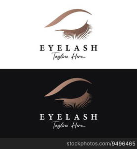 Beautiful and luxurious and modern women’s eyelashes and eyebrows logo. Logo for business, beauty salon, makeup, eyelash shop.