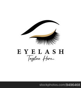 Beautiful and luxurious and modern women’s eyelashes and eyebrows logo. Logo for business, beauty salon, makeup, eyelash shop.