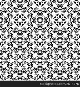 Beautiful antique black and white ornament. Seamless vintage Victorian style wallpaper. Modern Arabic pattern. Background, wallpaper, wrapping, textile template.. Beautiful antique black and white ornament.