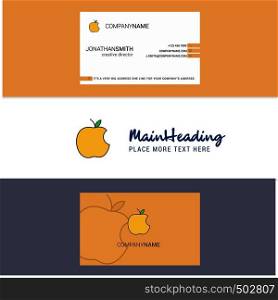 Beautiful Apple Logo and business card. vertical Design Vector
