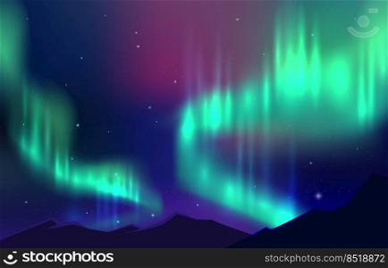 Beautiful Aurora Nothern Light Night Sky Background