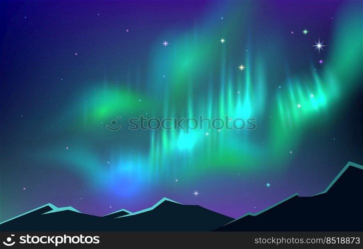 Beautiful Aurora Nothern Light Night Sky Background