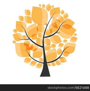 Beautiful Autumn Tree on a White Background Vector Illustration. EPS10