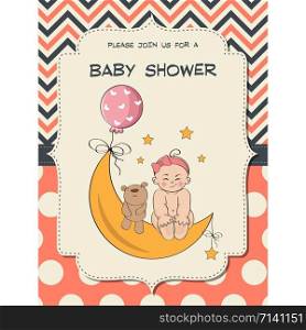 Beautiful baby girl shower card