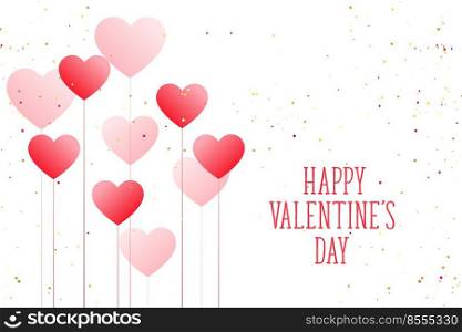Beautiful balloon hearts happy valentines day background