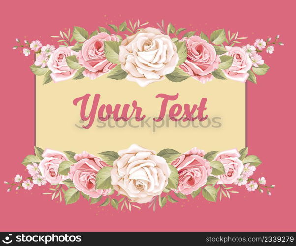 beautiful banner floral leaves template