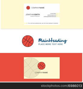 Beautiful Basket ball Logo and business card. vertical Design Vector