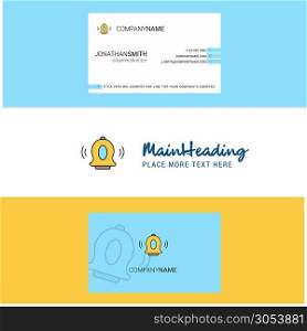 Beautiful Bell Logo and business card. vertical Design Vector