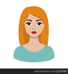 Beautiful blonde woman with makeup. Avatar for a beauty salon. Vector illustration in the cartoon style.