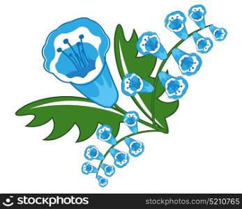 Beautiful blue flower. Blue flower on white background is insulated