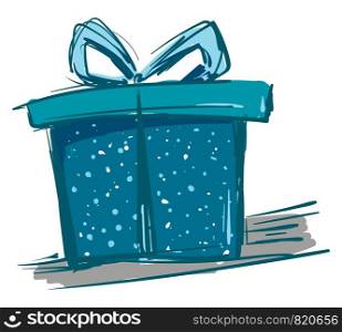 Beautiful blue gift box vector or color illustration