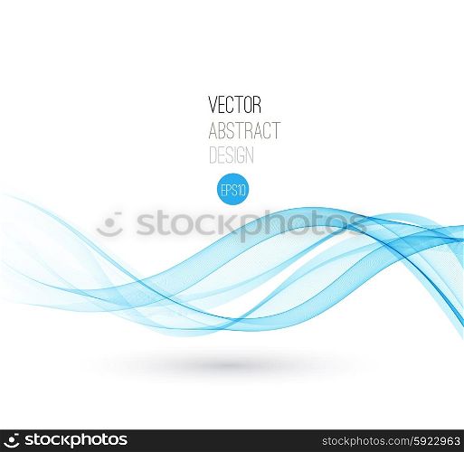 Beautiful Blue Smoke. Waved Background, Vector Illustration