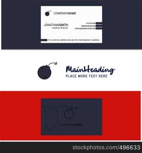 Beautiful Bomb Logo and business card. vertical Design Vector