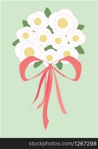 Beautiful bouquet isolated on background in a flat style. Flat flowers greeting card. Vector illustration. EPS 10. Vector illustration. EPS 10. Beautiful bouquet isolated on background in a flat style. Flat flowers greeting card.