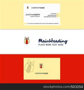 Beautiful Bowling Logo and business card. vertical Design Vector