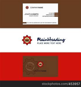 Beautiful Breifcase setting Logo and business card. vertical Design Vector