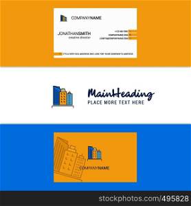 Beautiful Buildings Logo and business card. vertical Design Vector