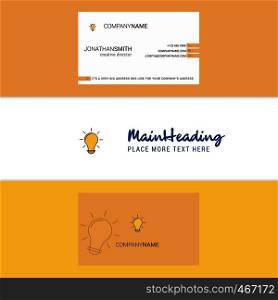 Beautiful Bulb Logo and business card. vertical Design Vector